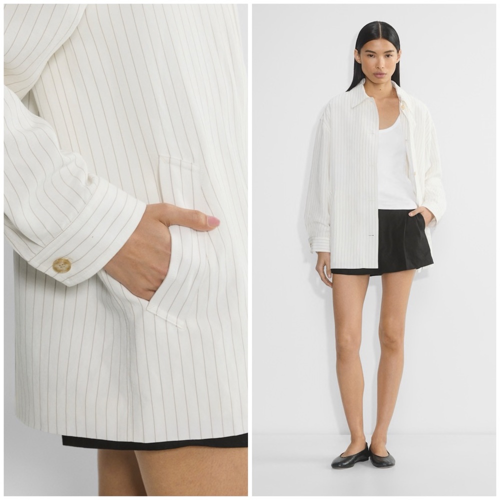 Aritzia Wilfred Cruiselinen Merchant Jacket in Byrd Strp Espc/Cty G Size 0